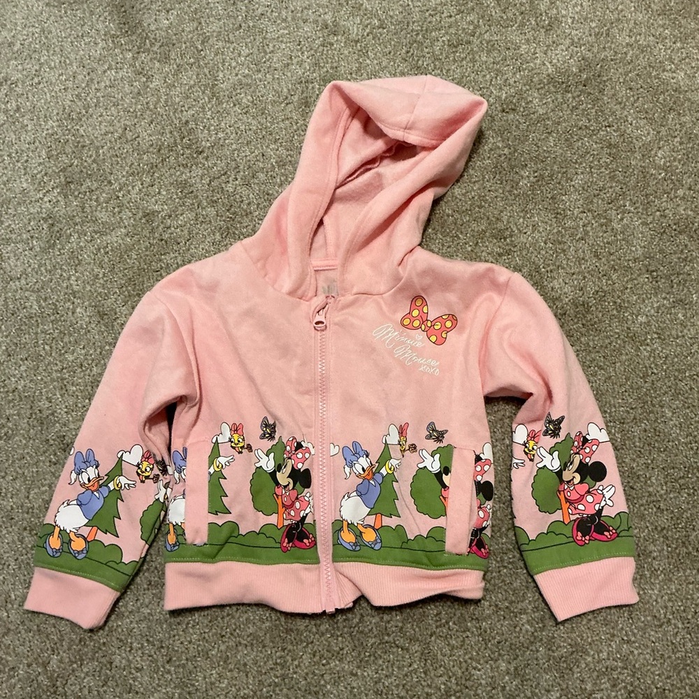 Disney Pink Hoodie with Minnie and Daisy Design
